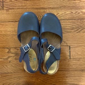 Lotta from Stockholm leather and wood clogs